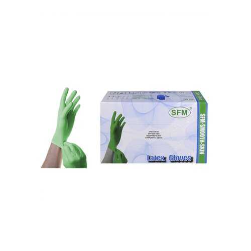 Перчатки медицинские SFM Hospital Products латексные 50 пар SMOOTH SKIN mint 50 XS зеленый в Аптека Норма