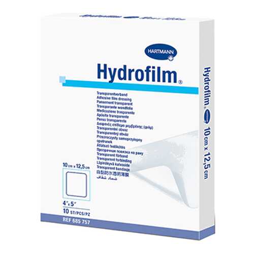 Самофиксирующаяся повязка HARTMANN Hydrofilm 10 см х 12,5 см прозрачная 10 шт. в Аптека Норма