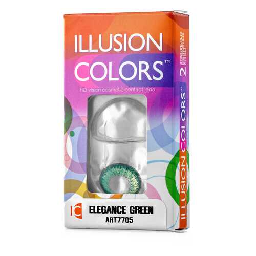 Контактные линзы ILLUSION colors Elegance 2 линзы -2.0D green зеленый в Аптека Норма