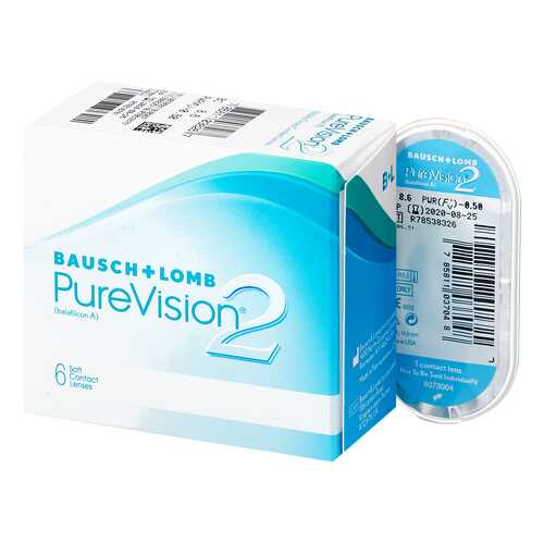 Контактные линзы PureVision 2 6 линз -1,75 в Аптека Норма